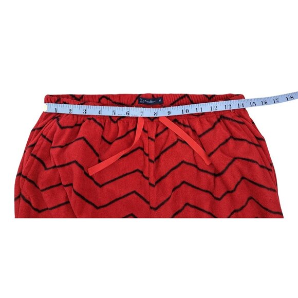 Noble Mount Pajamas Women Size Medium Microfleece Long Sleeve Black Red Chevron - Picture 7 of 9